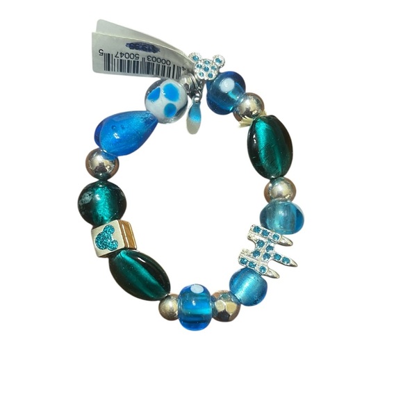 Disney Charming Blue Beaded Bracelet with charms - Picture 1 of 3